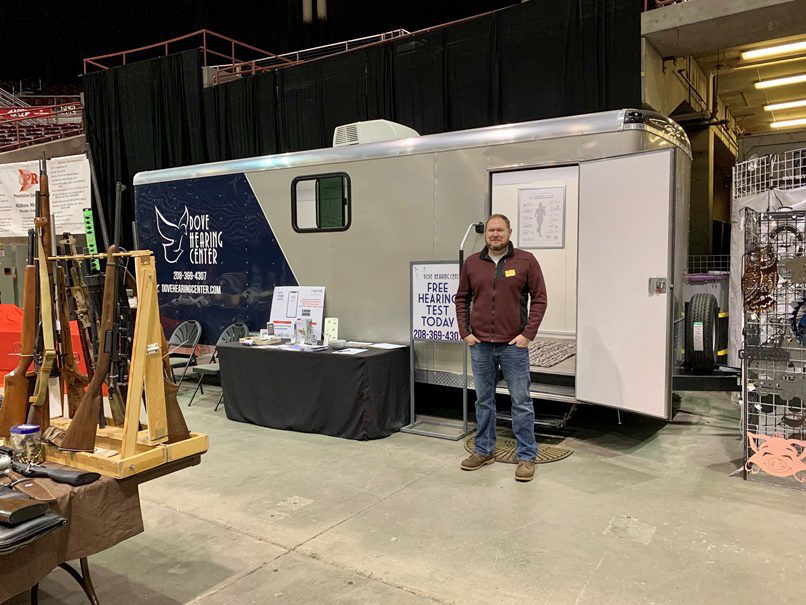 Dustin Dove with the mobile clinic at Nampa gun show