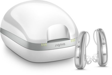 signia hearing aid with protective case